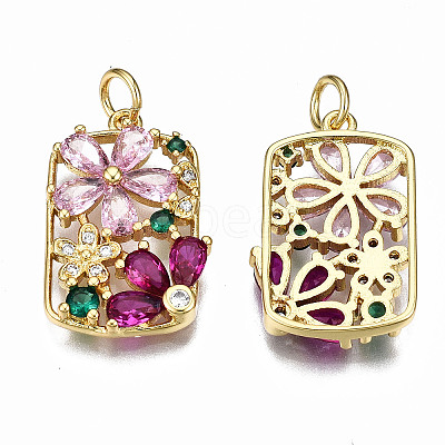Brass Micro Pave Cubic Zirconia Pendants X-ZIRC-Q200-010-NF-1