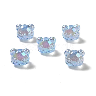 UV Plating Rainbow Iridescent Acrylic Beads PACR-M002-03C-1