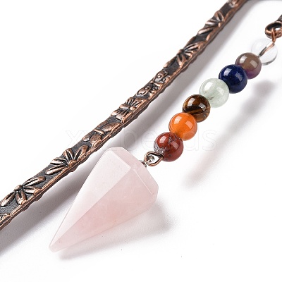 Natural Rose Quartz Bookmark AJEW-C025-01B-1