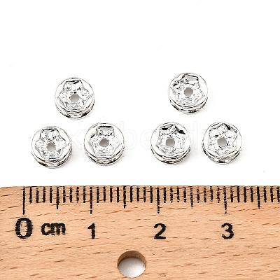 Brass Rhinestone Spacer Beads X-RB-A014-Z6mm-01S-NF-1