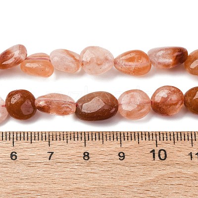 Natural Red Rabbit Fur Rutilated Quartz Beads Strands G-K395-A03-02-1