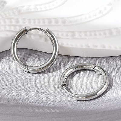 Tarnish Resistant 201 Stainless Steel Huggie Hoop Earrings Findings STAS-F149-33P-B-1