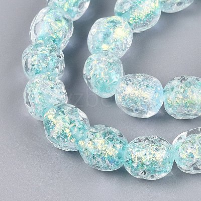 Handmade Foil Glass Beads Strands FOIL-Q002-05I-1