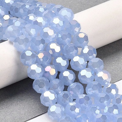 Imitation Jade Glass Beads Stands EGLA-A035-J8mm-B03-1