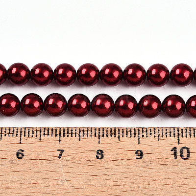 Baking Paint Pearlized Glass Pearl Bead Strands HY-N002-6mm-A13-1