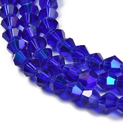 Transparent Electroplate Glass Beads Strands GLAA-F029-2mm-D06-1