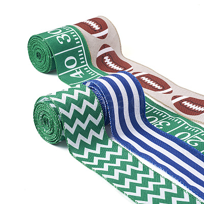 4 Rolls 4 Style Polyester Ribbons OCOR-PJ0001-004-1