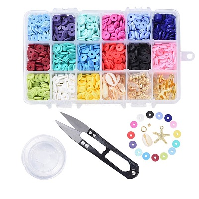 15 Colors Handmade Polymer Clay Beads DIY-JP0005-47-8mm-1