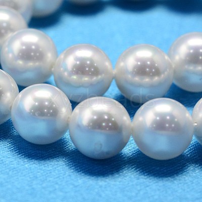 AB Color Plated Shell Pearl Round Bead Strands BSHE-L011-8mm-C001-1