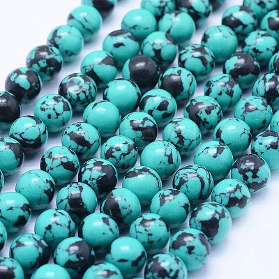 Synthetic Turquoise Beads Strands X-G-F531-8mm-J01-1