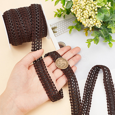 10 Yards PU Imitation Leather Ribbon OCOR-PH0001-80B-1