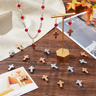 2 Bags 2 Colors Wood Dyed Pendants WOOD-NB0002-32-1