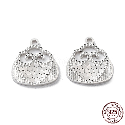 Rhodium Plated 925 Sterling Silver Charms STER-C003-15P-1