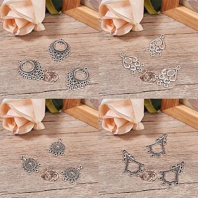 Tibetan Style Alloy Chandelier Components TIBE-SC0001-04AS-1