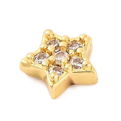 Rack Plating Brass Micro Pave Clear Cubic Zirconia Cabochons KK-F874-02G-06-1