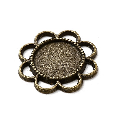 Flower Alloy Cabochon Settings PALLOY-N0088-33AB-NF-1
