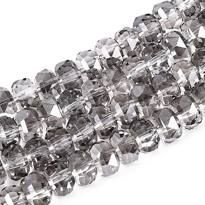 Electroplate Transparent Glass Beads Strands EGLA-N022-04A-D02-1