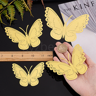 3Sets 3D Butterfly PVC Mirrors Wall Stickers DIY-CN0001-86C-1