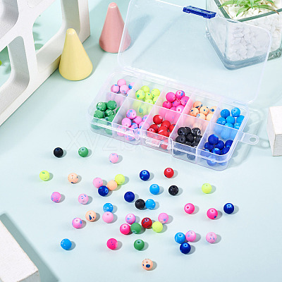200Pcs 10 Colors Forsted Glass Beads GLAA-TA0003-28-1