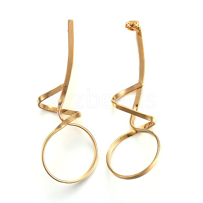 Ion Plating(IP) 304 Stainless Steel Stud Earrings EJEW-L215-48G-1