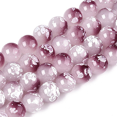 Baking Paint Glass Beads Strands DGLA-N015-10mm-05-1