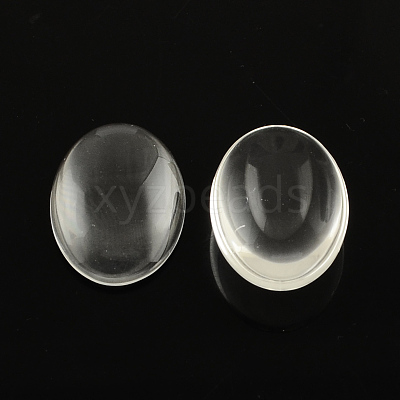 Transparent Oval Glass Cabochons GGLA-R022-20x15-1