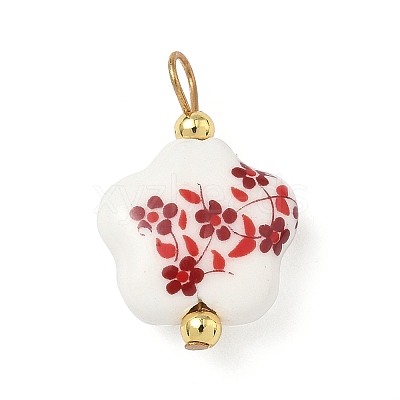 Handmade Printed Porcelain Pendants PALLOY-JF04401-02-1