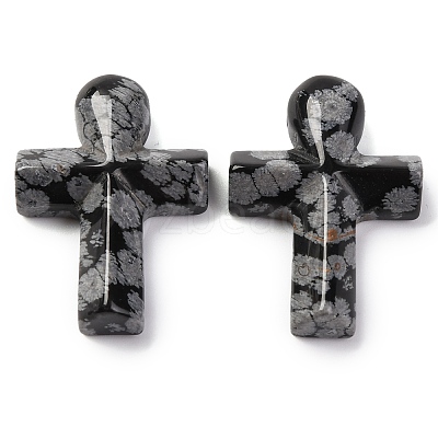Natural Snowflake Obsidian Pendants G-B122-02D-1