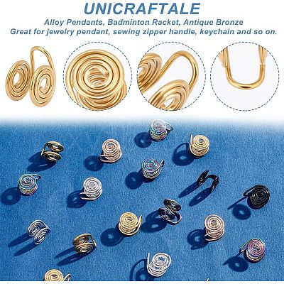 40Pcs 5 Style 304 Stainless Steel Spiral Pad Cuff Earrings KK-UN0001-21-1
