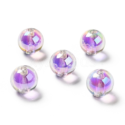 Two Tone UV Plating Rainbow Iridescent Acrylic Beads LS-TACR-D010-03A-07-1