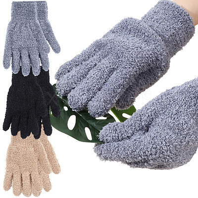 6Pcs 3 Colors Superfine Fiber Dedusting Gloves AJEW-CY0002-61-1