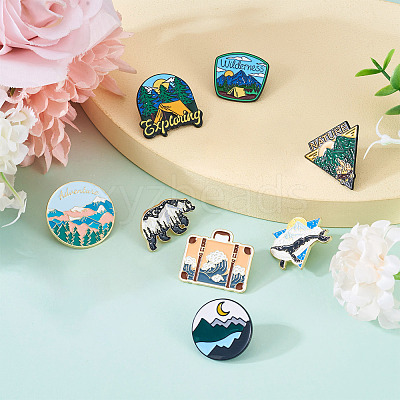 10Pcs 10 Style 
Creative Zinc Alloy Brooches JEWB-YS0001-06-1