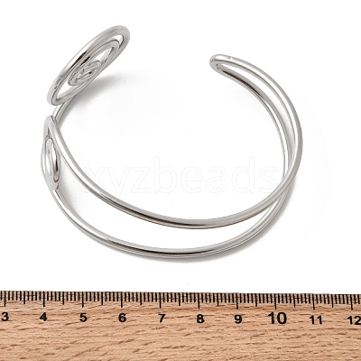 304 Stainless Steel Cuff Bangles for Women BJEW-Z150-02P-02-1