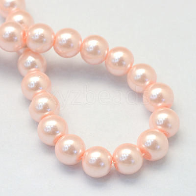 Baking Paint Pearlized Glass Pearl Round Bead Strands HY-Q003-10mm-05-1
