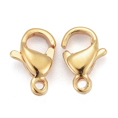 Ion Plating(IP) 304 Stainless Steel Lobster Claw Clasps STAS-H352-01B-G-01-1