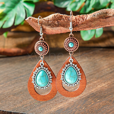 Bohemian Style Alloy Acrylic Dangle Earrings WG0B115-10-1