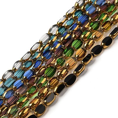 Electroplate Transparent Glass Beads Strands EGLA-Q127-A01-01-1