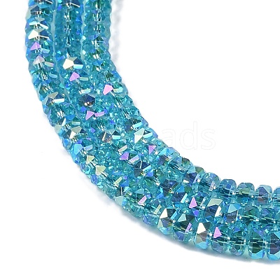 Electroplate Glass Beads Strands GLAA-Q105-03G-1