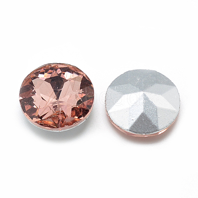 Pointed Back Glass Rhinestone Cabochons RGLA-T029-14mm-06-1