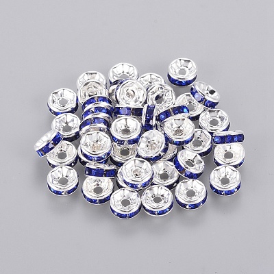 Brass Grade A Rhinestone Spacer Beads RB-A014-Z6mm-05S-1