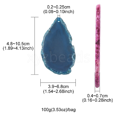 About 100G Natural Agate Pendants G-YW0002-01-1