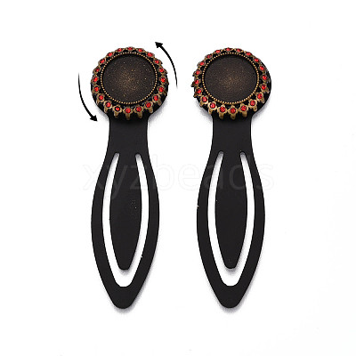 Alloy & Iron Bookmark Cabochon Settings PALLOY-N184-02AB-1