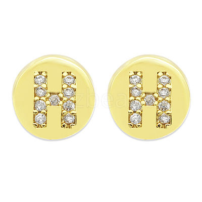 Brass Micro Pave Clear Cubic Zirconia Beads KK-T030-LA843-HX3-1