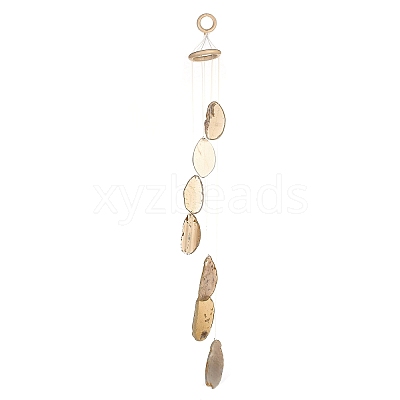 Chakra Natural Dyed Agate Piece Hanging Ornament HJEW-R126-01H-1