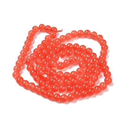 Baking Paint Imitation Jade Glass Round Bead Strands DGLA-Q021-8mm-32-1