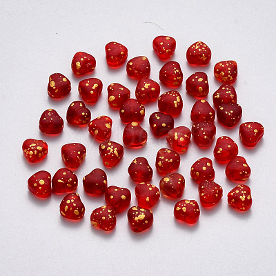 Transparent Spray Painted Glass Beads GLAA-R211-02-E03-1