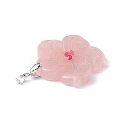 Natural Rose Quartz Big Pendants G-B040-01P-11-1