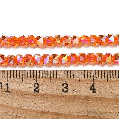 Electroplate Glass Beads Strands GLAA-Q105-02O-1