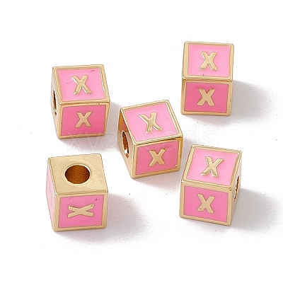 Rack Plating Brass Enamel Beads KK-B060-04G-05X-1