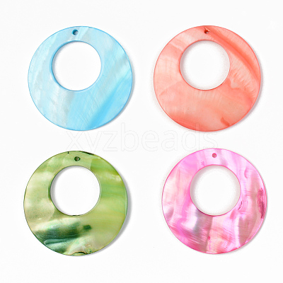 Natural Freshwater Shell Pendants X-SSHEL-R048-017-1